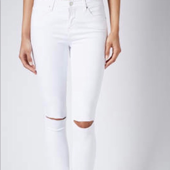topshop white ripped jeans